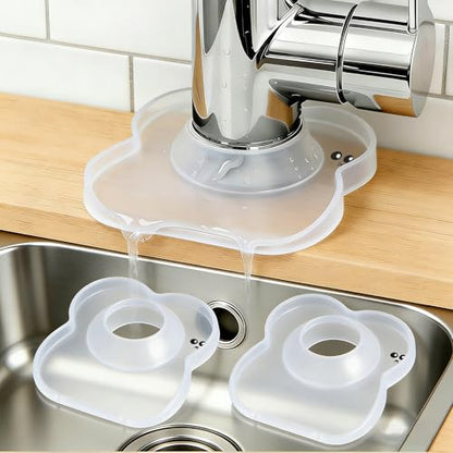 Silicone Faucet Mat for Kitchen Tap Compact Sink Splash Guard Protectors Behind Draining,Clear 2PCS - color: ClearX2