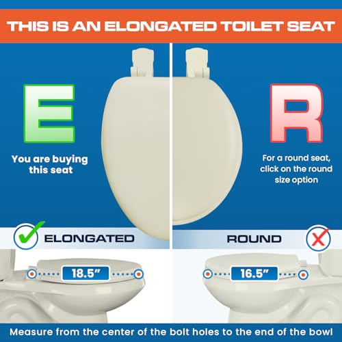 Plexon Soft Cushioned Toilet Seat, Elongated Bone, Slow-Close Lid & Seat, Quick-Release Hinge, Easy To Clean & Change - color: Bone, size: Elongated