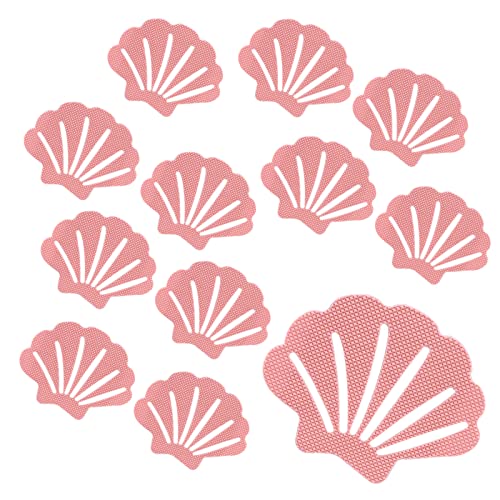 Bathtub Stickers Non Slip, Shell Shaped Tubs Safety Shower Treads, Adhesive Sticker for Bathroom Bathtub, Shower Floor,Pink(12Pcs) - color: Pink
