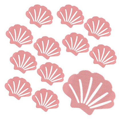 Bathtub Stickers Non Slip, Shell Shaped Tubs Safety Shower Treads, Adhesive Sticker for Bathroom Bathtub, Shower Floor,Pink(12Pcs) - color: Pink