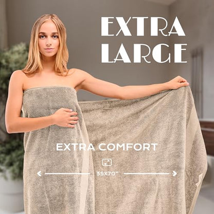 White Classic Luxury Soft Bath Sheet Towels - 650 GSM Cotton Luxury Towels Extra Large 35x70 | Highly Absorbent and Quick Dry | Hotel Quality, Taupe, 2 Pack - color: Taupe, size: Bath Sheets, 2 Pack
