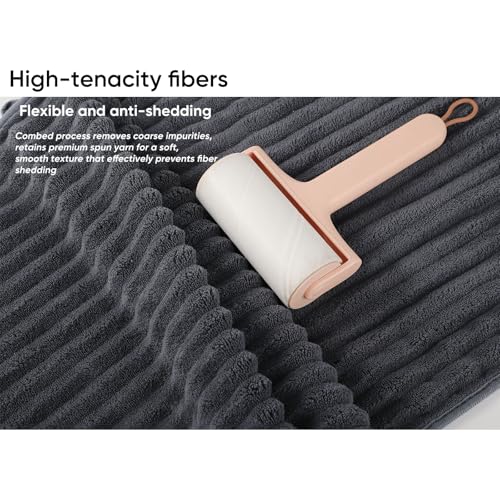 Luxury 2-Piece Quick-Dry Bath Towel Set 27.5X 55 Inches – Ultra Soft Microfiber for Bathroom, Bar, Pool, Gym & Travel – Elegant Twill Design - color: Darkgrey+lightgrey