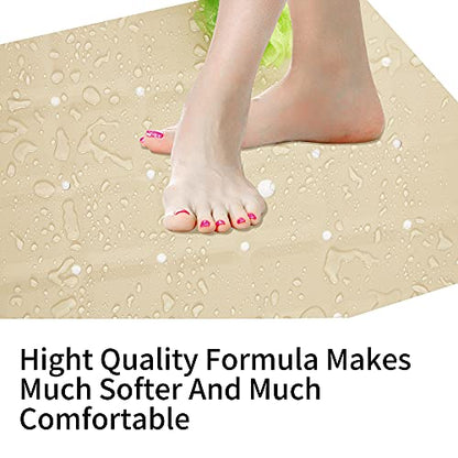 Webos Shower Mat for Textured Surface：Silicone Non Slip Shower Mat Without Suction Cups Foldable - Square Bath Mat for Reglazed Tub Textured Shower Floor (Beige, 21x21) - color: Beige