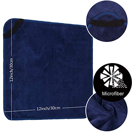 Microfiber Facial Cloths Fast Drying Washcloth 12inch x 12inch (Pack of 10, Navy Blue) - color: Navy Blue, size: 1 Count (Pack of 10)