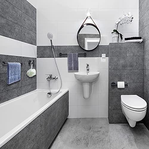 Nolimas Matte Black Bath Towel Bar Single Bars Towel Rack Rod Classic Wall Mounted SUS304 Stainless Steel Bathroom Towel Holder Toilet Kitchen Towel Shelf Single Layer,16 inches - color: Matte Black, size: 16inch