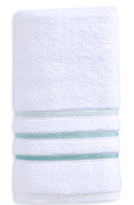 Bath Towels Set for Bathroom – Luxury 6-Piece Cotton Towels, Soft Absorbent & Quick Dry, 600 GSM Bath Towels for Bathroom, Hotel Spa Quality (White/Aqua Green, 6- Bath Towel Set) - color: White/Aqua Green