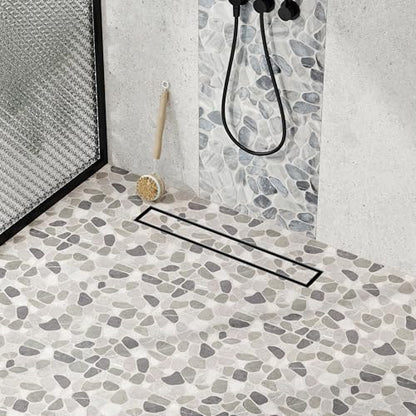 Neodrain 18-Inch Linear Shower Drain-Matte Black,with Tile Insert Grate | 304 Stainless Steel, Fast Drainage, Rectangle Shower Floor Drain with Leveling Feet & Hair Strainer, Fits Bathroom, Balcony - color: Matte Black, size: 18 IN