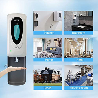 Touchless Automatic Foaming Hand Soap Dispenser Wall Mount, Motion Sensor Foam Liquid Refill Bottle Sanitizer Dispensing for Bathroom Kitchen Home Farmhouse Station 1306-s - color: 1306