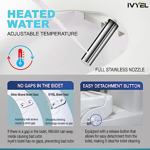 J-2 Smart Electric Bidet for Toilet Seat, Fits Elongated toilet,Warm water,Heated bidet toilet seat,Heated Dryer,Child Function,Stainless Steel Self-Cleaning Nozzle,LED Night Light - size: Elongated w/Panel
