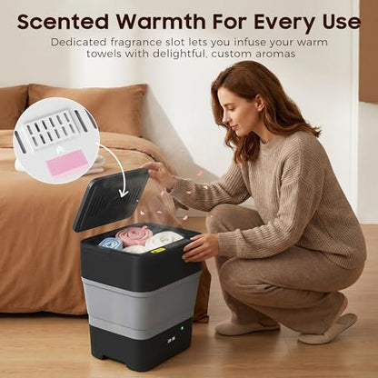 Foldable Towel Warmer,30L Hot Towel Warmers for Bathroom and SPA with 24H Timer,Large Auto Shut Off Towel Heater Bucket Fits Up to Oversized Towels,Bathrobes,Blankets,Fast Heating Towel Dryer for Home
