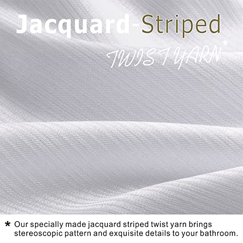 White Shower Curtain for Bathroom: Water Repellent Quick Dry - 84"Lx72"W | Striped Textured Linen Style 84 IN Extra Long Polyester Fabric Bath Curtain, Simple Elegant Lightweight Washable Semi-Sheer - color: Bright White, size: 72"W x 84"L (Pack of 1)