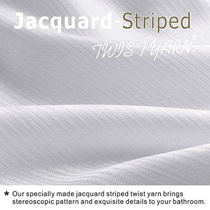 White Shower Curtain for Bathroom: Water Repellent Quick Dry - 84"Lx72"W | Striped Textured Linen Style 84 IN Extra Long Polyester Fabric Bath Curtain, Simple Elegant Lightweight Washable Semi-Sheer - color: Bright White, size: 72"W x 84"L (Pack of 1)