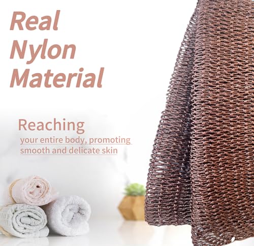 SPMKTBOZAI African Net Sponge Authentic, African Exfoliating Sponge Real African Net Black Owned, African Bath Sponge Back Scrubber, Body Exfoliator Shower Bath Accessories (Brown) - color: Brown