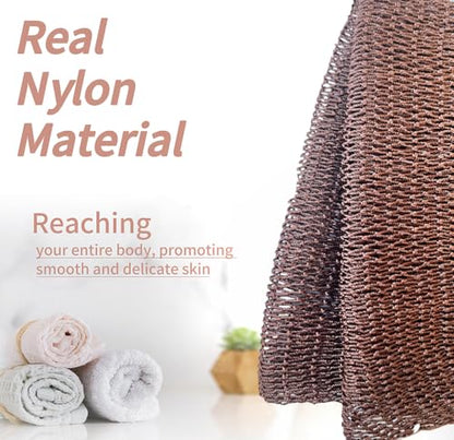 SPMKTBOZAI African Net Sponge Authentic, African Exfoliating Sponge Real African Net Black Owned, African Bath Sponge Back Scrubber, Body Exfoliator Shower Bath Accessories (Brown) - color: Brown