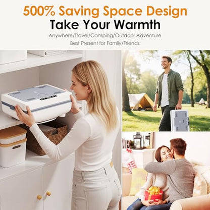 Labiim [Truly Upgrade Foldable] Luxury Towel Warmer, 35L Extra Large Towel Warmer Bucket Fits 4 Oversized 40"x70"Towels, Fast Heat Portable Blanket Heater for Bathroom Spa PJs &More, Pear White