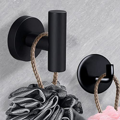 8 Pieces Bathroom Towel Rack Set, Includes 2PCS 23.6 inch Towel bar, 2PCS Towel Hook, 2 PCS Towel Ring, 2PCS Toilet Paper Holder-Matte Black Bathroom Accessories Sets - color: Matte Black, size: 8pcs-24inch