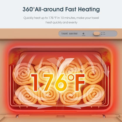 Towel Warmer Cabinet, 8L Hot Spa Small Towel Warmer Heating Use for Facial Spa, Hair Beauty, Salon Equipment and Home - Wood