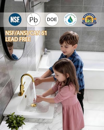 Bathroom Faucets, Bar Sink Faucet Single Hole for Bathroom Kitchen Campers with Pop-Up Drain Hose, Suitable for Farmhouse Vanity Lavatory - color: Brushed Gold, style: Classic