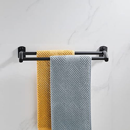 Black Double Towel Bar, Hand Towel Rack for Bathroom Wall Mounted Towel Hanger, Matte Black Bath Towel Rod,16 Inch - size: 16 Inch Double Bar