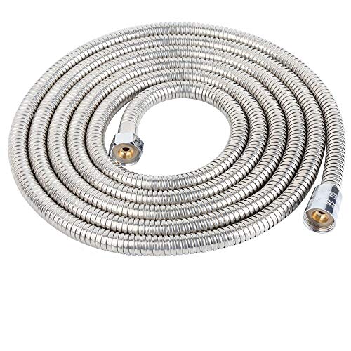 Upgraded 121-Inch Stainless Steel Handheld Shower Hose Explosion-Proof Stainless Steel Woven Inner Pipe Hose with Brass Nut and Brass Insert