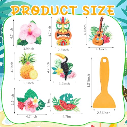 Fullhawl 30 Pcs Tropical Non Slip Shower Stickers, Bathtub Safety | 30 Pack Tropical Style, Vibrant Decorative Pattern, Slip Resistant Surface, Adds Safety to Shower and Bathtub Floors - style: Hawaii