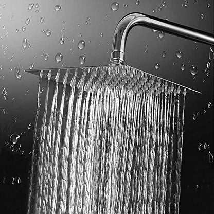 NearMoon Rain Shower Head, High Flow Stainless Steel Square Rainfall Shower, High Pressure Design, Awesome Shower Experience Even At Low Water Flow (8 Inch, Chrome Finish) - color: Chrome Finish, size: 8 Inch Square