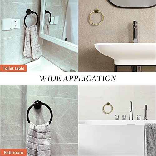Stainless Steel Gold Towel Ring Hand Towel Holder for Wall Mounted Bathroom Towel Rack holder simple Round Towel Hanger (Brushed Gold) - color: Gold Towel Ring