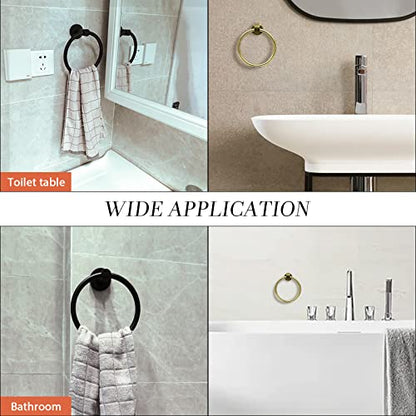 Stainless Steel Gold Towel Ring Hand Towel Holder for Wall Mounted Bathroom Towel Rack holder simple Round Towel Hanger (Brushed Gold) - color: Gold Towel Ring