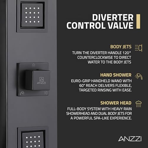 Dion Series 39 In. 2 Jetted Shower Tower With Heavy Rain Shower And Body | Easy Installation With Existing Water Line, Premium Stainless Steel Design, Effortless Diy Installation