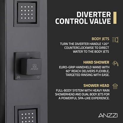 Dion Series 39 In. 2 Jetted Shower Tower With Heavy Rain Shower And Body | Easy Installation With Existing Water Line, Premium Stainless Steel Design, Effortless Diy Installation