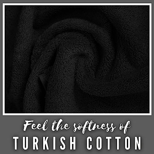 Personalized Towels, Hotel & Spa Quality, Super Soft, Highly Absorbent, Bathroom Sets, 100% Cotton Monogrammed towels 3 Piece Towel Set, Includes 1 Bath Towels, 1 Hand Towels, 1 Washcloths, Black - color: Black, size: 3 Pieces Towel Set