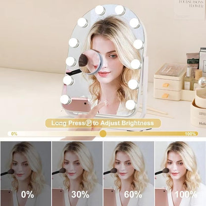 Makeup Mirror with Lights-3 Modes,Smart Touch Control,Detachable 10X Magnification,15.7"×11.8" Hollywood Vanity,360° Rotation （White） - size: 15.7"L x 11.8"W