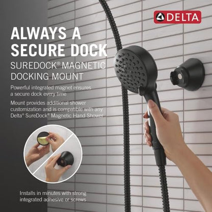 Delta SureDock Matte Black Magnetic Docking Mount, Matte Black 75200BL - color: Matte Black