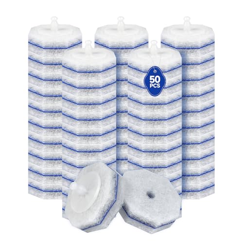 50 Count Disposable Toilet Brush, Toilet Cleaner Refills | Replacement Heads for Toilet Cleaning System,Compatible with Most Toilet Brushes