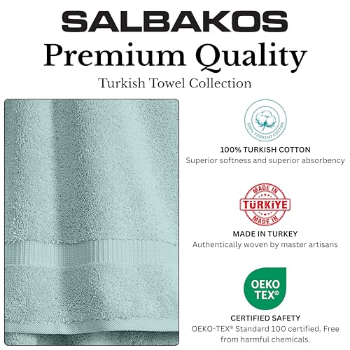 SALBAKOS 100% Turkish Cotton Bath Sheet 40x80 inch (1-Piece Seafoam Green) | Extra Large Jumbo Oversized Bathroom and Beach Towel, Super Soft Highly Absorbent Thick Premium Hotel Quality, Made in Turkey - color: Seafoam Green, size: Jumbo Bath Sheet