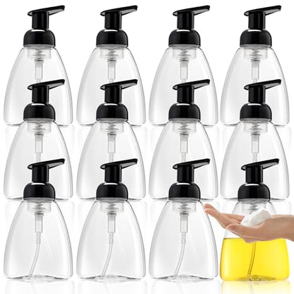 Bekith 12 Pack Foaming Hand Soap Dispenser, 10 Oz Liquid Soap Dispenser Empty Refillable Containers Plastic Pump Bottles for Kitchen, Bathroom, Commercial