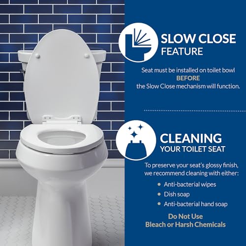 Bemis Classic Colors Slow Close Toilet Seat, Easy Clean Hinges and Durable Plastic Seat, Made in USA, Round, Silver - color: Silver, size: Round