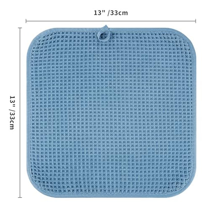 Microfiber Waffle Face Towels, 2 Pieces, Oversized, Soft, Absorbent, Fast Drying, Lint Free 430 GSM (Blue) - color: Blue