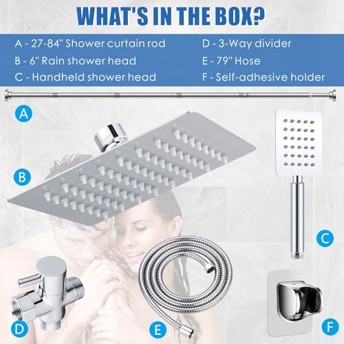 Voolan Dual Shower Head for Couples, High Pressure Rain Showerhead and Handheld Spray Combo, Adjustable Double Shower Heads for 2 People Bathroom (Chrome) - color: Chrome