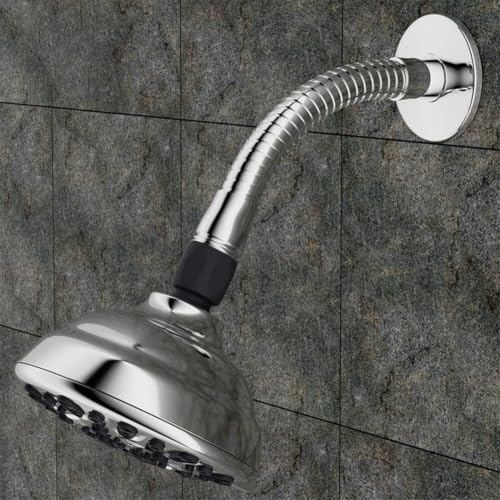 Adjustable Shower Arm Extension Stainless Steel Swivel Adapter for Rain Head - Chrome Finish 1/2 Inch IPS Thread Bathroom Upgrade
