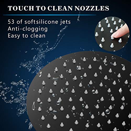 Voolan High Pressure Rain Shower Head - Rainfall Shower head Made of 304 Stainless Steel - Comfortable Shower Experience Even at Low Water Flow (6 Inch, Black) - color: Matte Black, size: 6 Inch