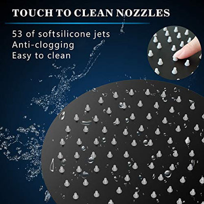 Voolan High Pressure Rain Shower Head - Rainfall Shower head Made of 304 Stainless Steel - Comfortable Shower Experience Even at Low Water Flow (6 Inch, Black) - color: Matte Black, size: 6 Inch