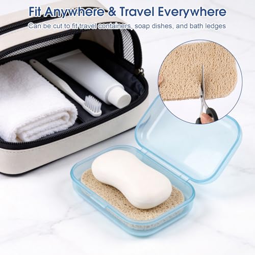 8 Pack Soap Holder, Beige Bar Soap Saver Dish for Shower, 4.5" x 3" | High-Efficiency Drainage & Non-Slip, Lift Pads Sponge Tray for Kitchen Sink, Bathroom, Travel, Hotel Cleaning Supplies - color: Beige