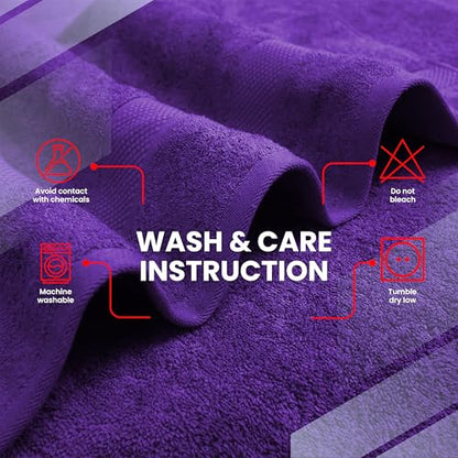 Infinitee Xclusives – Luxury Bath Sheets Towels – 1 Pack 600 GSM (35X70 Inches) – 100% Ring Spun Cotton Large Bath Towels for Bathroom (Profound Purple, Bath Sheets - Pack 1) - color: Profound Purple, size: Bath Sheet - 1 Pack