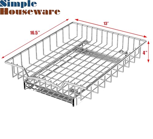 Simple Houseware Under Cabinet Pull Out Sliding Shelf Drawer, 17Dx13W | for Kitchen Organizer - size: 17" D x 13" W