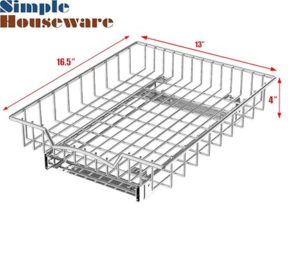 Simple Houseware Under Cabinet Pull Out Sliding Shelf Drawer, 17Dx13W | for Kitchen Organizer - size: 17" D x 13" W