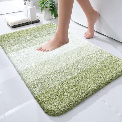 OLANLY Small Bathroom Rugs 24x16, Extra Soft Absorbent Microfiber Bath Rugs | Mustard Yellow, Non-Slip Quick-Drying Rubber Backing, Washable Bath Mat for Floor, Tub and Shower, Home Decor Accessories - color: Mustard Yellow, size: 24" X 16"