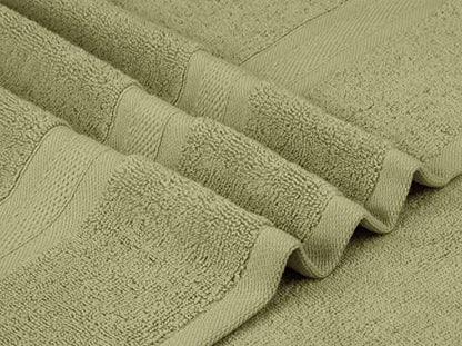 Towel and Linen Mart 4 Pieces Bath Towel Sets - Sage Green - 2 ply Low Twist Luxurious,Quick Dry, Extra Absorbent, 100% Ring Spun Cotton 600 GSM (27 x 54, Pack of 4) - color: Sage Green