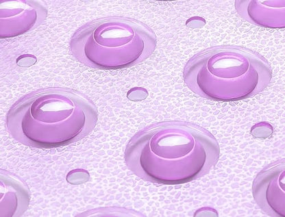 Extra-Long Non-Slip Bathtub & Shower Mat 39”x16” (Smooth/Non-Textured Tubs Only) Safe, Clean, Machine-Washable, Superior Grip&Drainage, Vinyl, Transparent Purple - color: Transparent Purple, size: 39" x 16" (Rectangular)