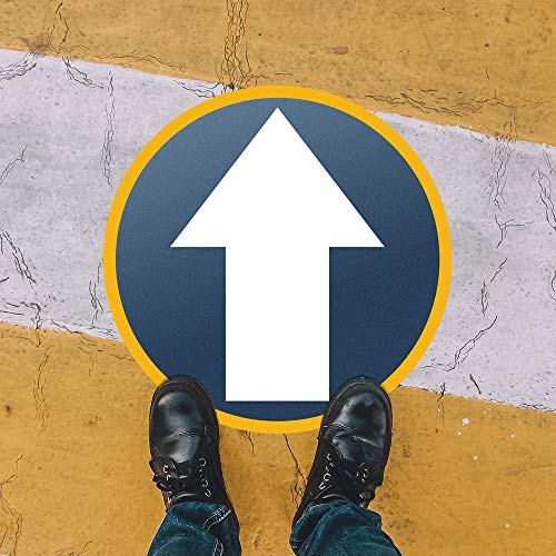 EVQ Arrow Floor Sticker 10 x 5 Inch Self-Adhesive Vinyl Decal 10 PCS | Non-Slip Removable Waterproof Reusable Large Directional Commercial Grade Arrow Floor Sign for Concrete Warehouse Office - color: 10" Diameter